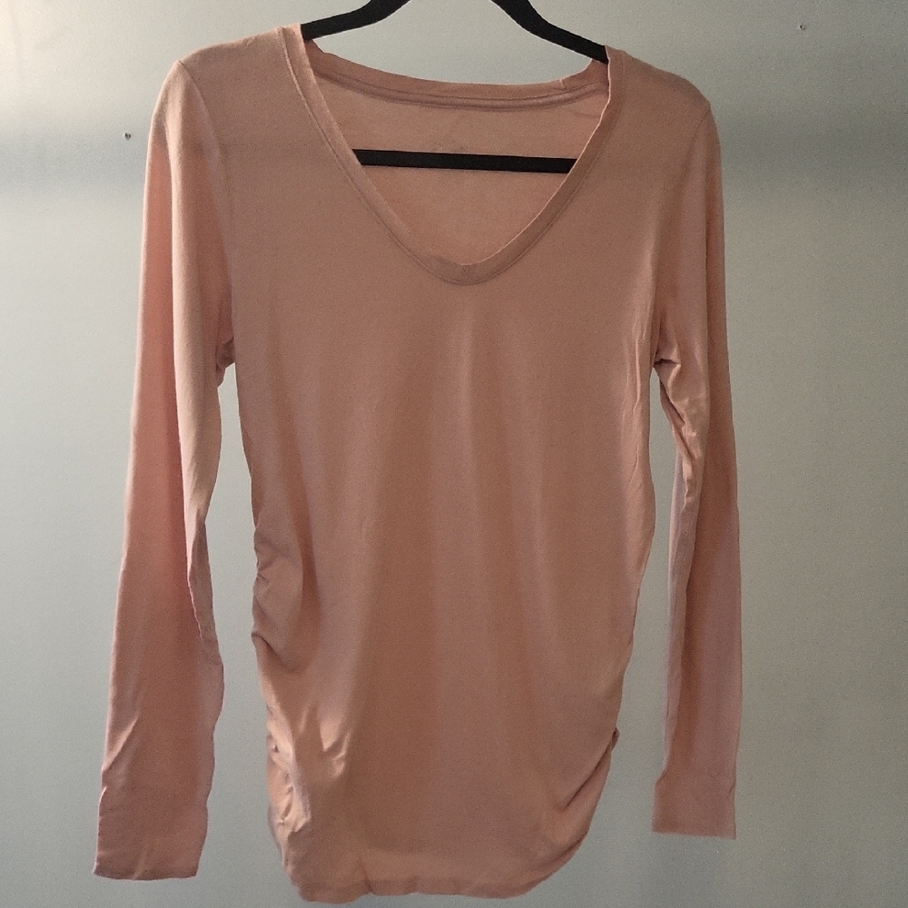 Isabel Maternity by Ingrid & Isabel Pink Ruched Blouse